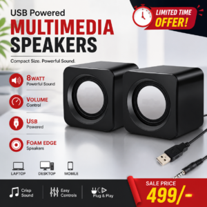 USB Powered Multimedia Speakers with Volume Control | Desktop Speakers for PC, Laptop & Mobile